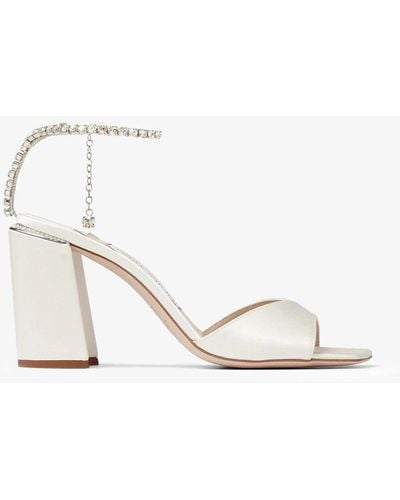 Jimmy Choo Saeda sandal block heel 85 - Blanc