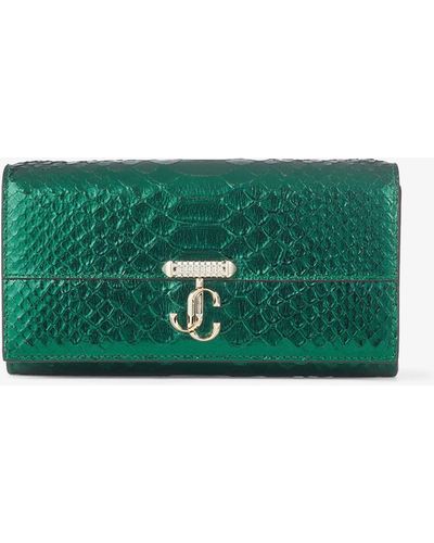 Jimmy Choo Avenue Wallet With Chain - Green