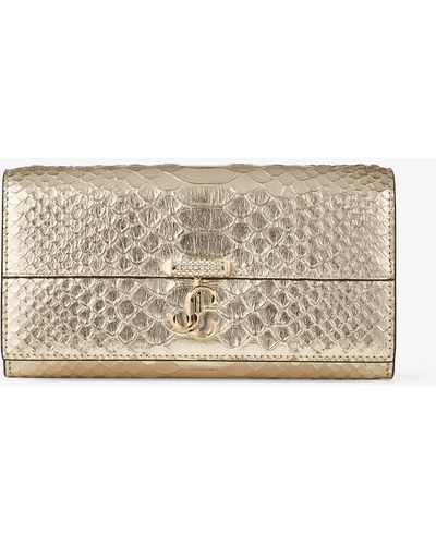 Jimmy Choo Avenue Wallet With Chain - Metallic