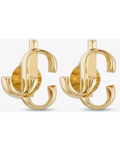 Jimmy Choo Jc Logo Mini Stud Earrings - Metallic