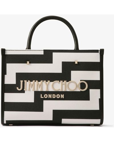 Jimmy Choo Avenue S Tote Black/white/neutral/light Gold One Size - ブラック