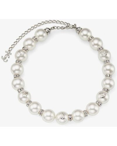 Jimmy Choo Pearl crystal choker - Mettallic