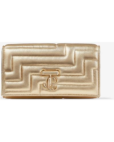 Jimmy Choo Avenue Quilted Metallic-leather Wallet-on-chain