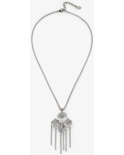 Jimmy Choo Heart Drop Necklace Silver/crystal One Size - メタリック