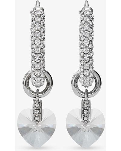 Jimmy Choo Crystal-embellished Heart Hoop Earrings - White