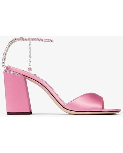 Jimmy Choo Saeda sandal block heel 85 - Pink