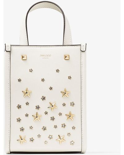 Jimmy Choo Mini North-south Tote Latte/light Gold One Size - ホワイト