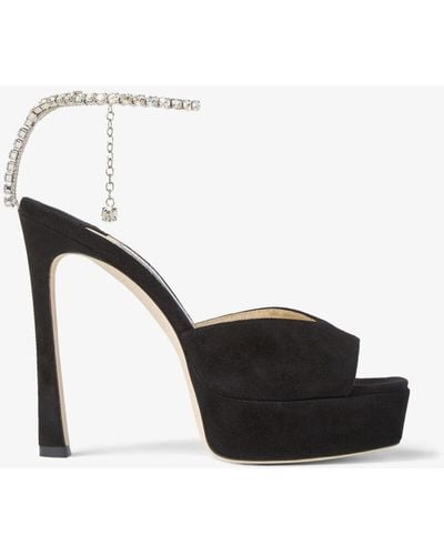 Jimmy Choo Saeda sandal platform 125 - Noir