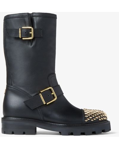 Jimmy Choo Biker Ii Black/gold 34 - ブラック