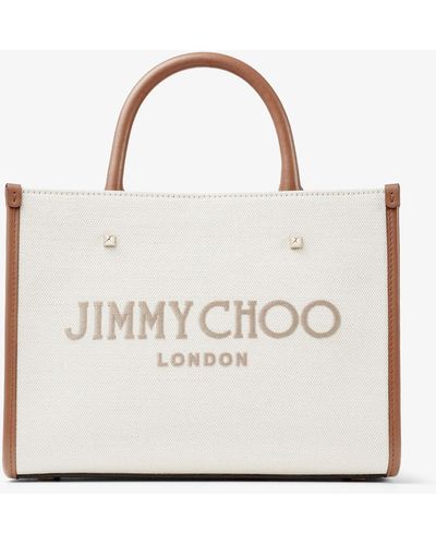 Jimmy Choo Avenue S Tote Natural/taupe/dark Tan/light Gold One Size - ナチュラル