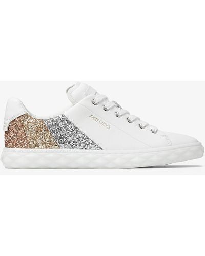 Jimmy Choo Diamond Light Glitter-embellished Trainers - White