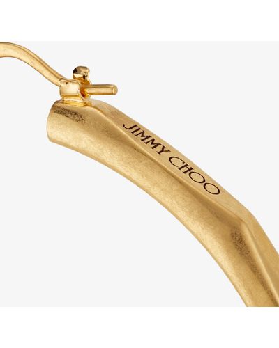 Jimmy Choo Diamond Chain Hoops M Gold One Size - メタリック