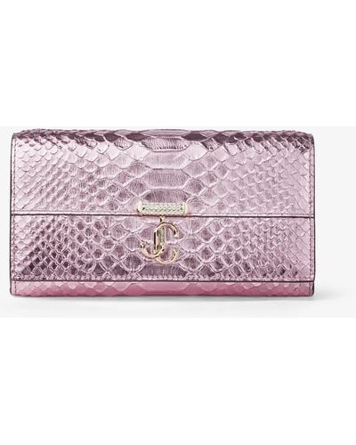 Jimmy Choo Avenue wallet with chain - Rose