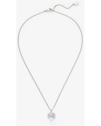 Jimmy Choo Heart Necklace Silver/crystal One Size - ブルー