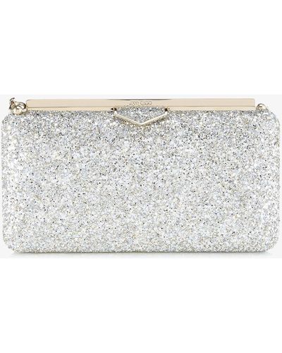 Jimmy Choo Ellipse Pochette Paillettes paisses Champagne Champagne One Size - Métallisé