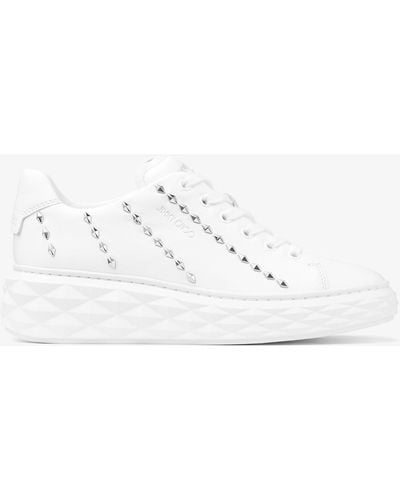 Jimmy Choo Diamond Light Maxi Leather Low-top Trainers - White