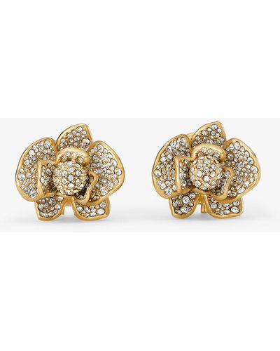 Jimmy Choo Petal Studs Gold/crystal One Size - メタリック
