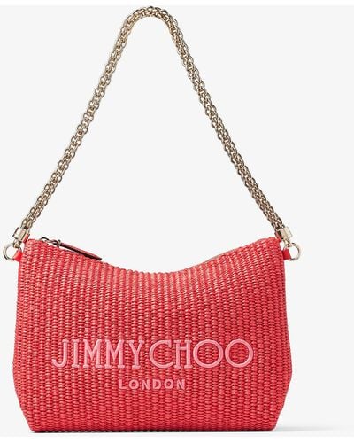 Jimmy Choo Logo Callie Clutch Bag - Red