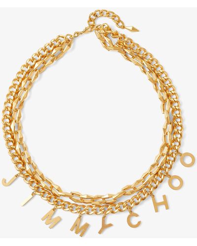 Jimmy Choo Jc Necklace Gold One Size - メタリック