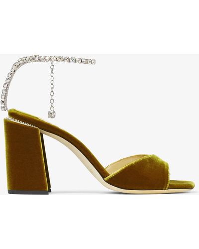 Jimmy Choo Saeda sandal block heel 85 - Mettallic