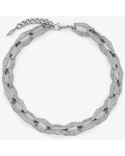 Jimmy Choo Diamond Chain Necklace Silver/crystal One Size - メタリック