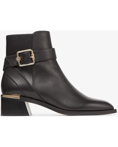 Jimmy Choo Clarice 45 Leather Heeled Ankle Boots - Black