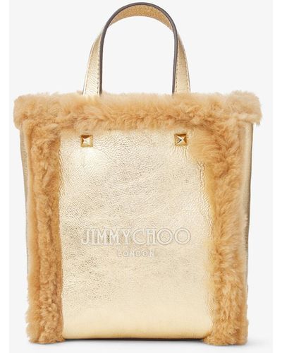 Jimmy Choo Mini N/s Tote Gold/caramel/ecru/light Gold One Size - メタリック