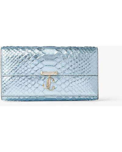 Jimmy Choo Avenue Wallet With Chain - Blue
