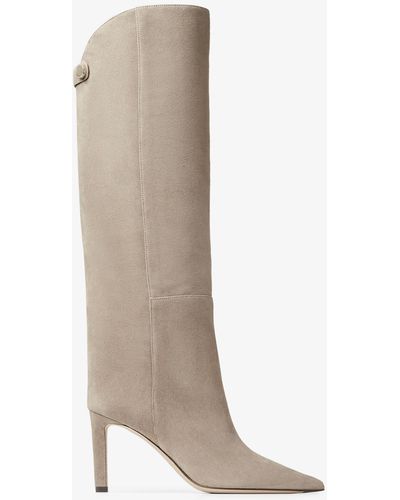 Jimmy Choo Alizze Knee Boot 85 Taupe 37.5 - ブラウン