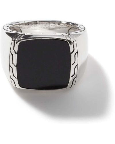 John Hardy Carved Signet Ring In Sterling Silver - Black