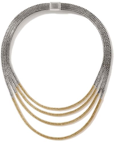 John Hardy Rata Chain Multi Row Necklace In Sterling Silver/18k Bonded Yellow Gold - Metallic