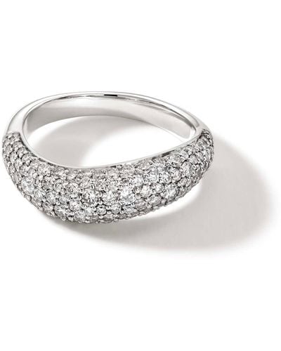 John Hardy Surf 5.7mm Pavé Band Ring In Sterling Silver - White