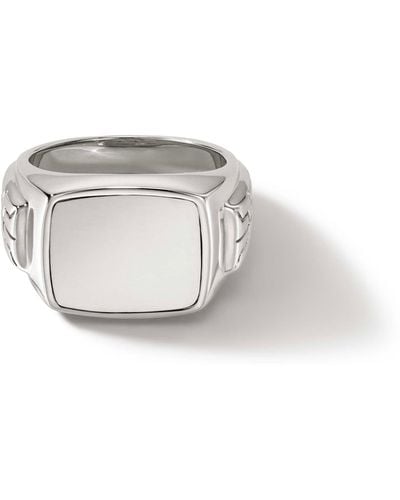 John Hardy Signet Ring In Sterling Silver - White