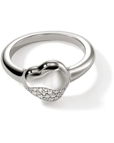 John Hardy Pebble Heart Ring In Sterling Silver - Metallic