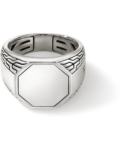 John Hardy Signet Ring In Sterling Silver - Metallic