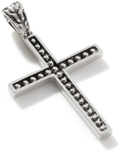 John Hardy Jawan Cross Pendant Necklace In Sterling Silver - Metallic