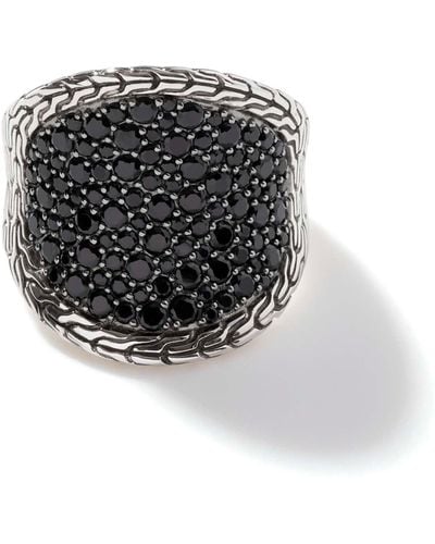 John Hardy Classic Chain Saddle Ring In Sterling Silver - Black