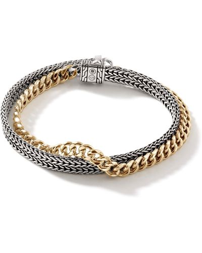 John Hardy Rata Curb Chain Wrap Bracelet In Sterling Silver/18k Gold - Metallic