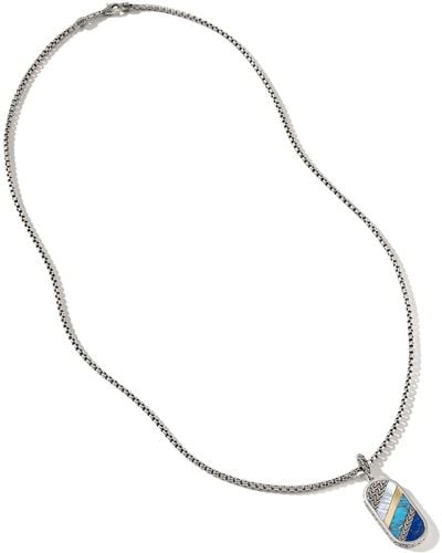 John Hardy Carved Tag Necklace In Sterling Silver/18k Bonded Yellow Gold, 26 - Metallic
