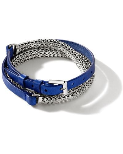 John Hardy Icon Wrap Bracelet In Sterling Silver, Blue, Medium