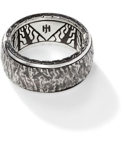 John Hardy Reticulated Rotating Band Ring In Sterling Silver - Metallic
