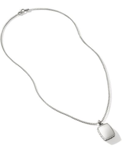 John Hardy Tag Pendant Necklace, 1.7mm In Sterling Silver, 22 - Metallic