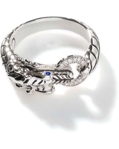 John Hardy Legends Naga Pavé Ring In Sterling Silver - White
