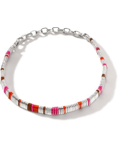 John Hardy Colorblock Choker Necklace In Sterling Silver - Red