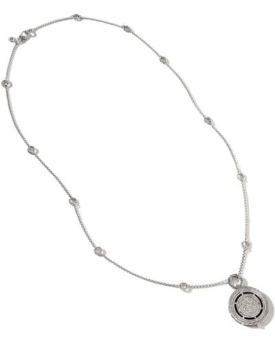 John Hardy Moon Door Pavé Pendant Necklace In Sterling Silver - Metallic