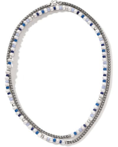 John Hardy Colorblock Pearl 3.5mm Necklace In Sterling Silver - Metallic
