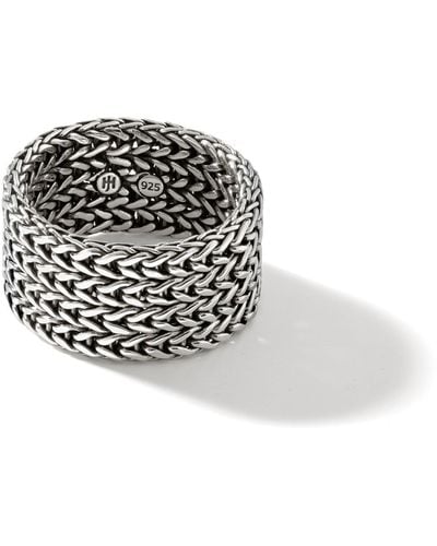 John Hardy Rata Chain Band Ring In Sterling Silver - Black