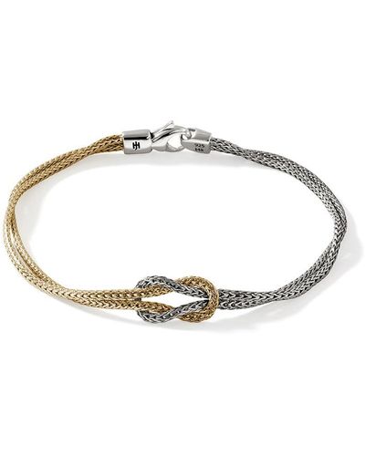 John Hardy Love Knot Bracelet In Sterling Silver & 14k Gold - Metallic