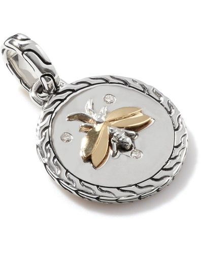 John Hardy Firefly Amulet In Sterling Silver/18k Gold - White