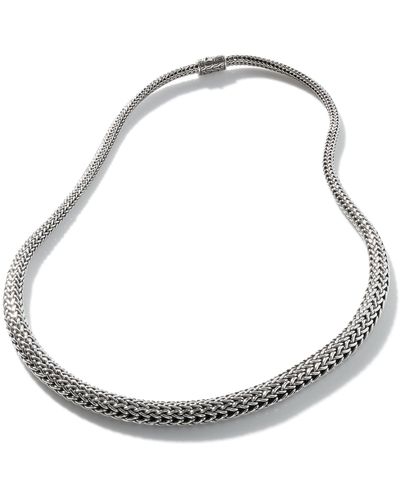 John Hardy Classic Chain 8.5mm Graduated Necklace In Sterling Silver - Metallic